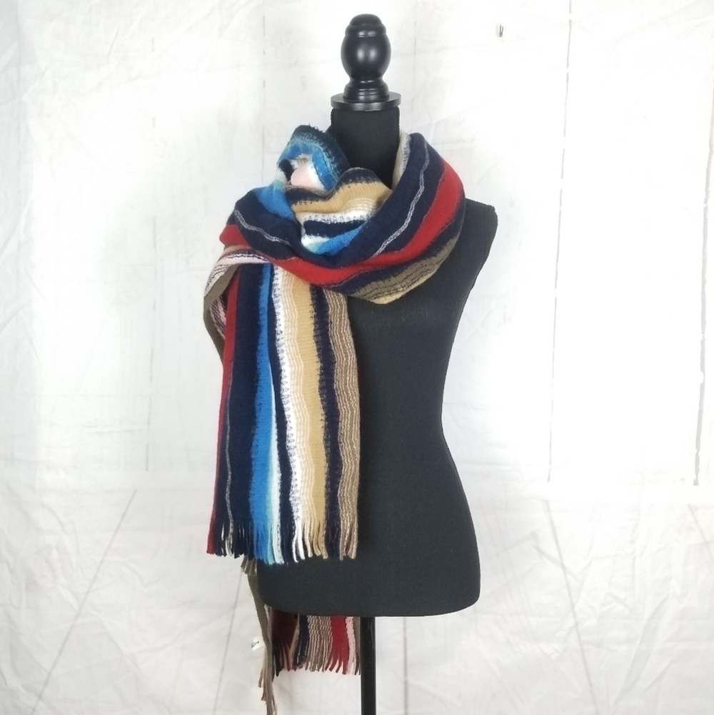 ruggine long  muticolored blanket scarf